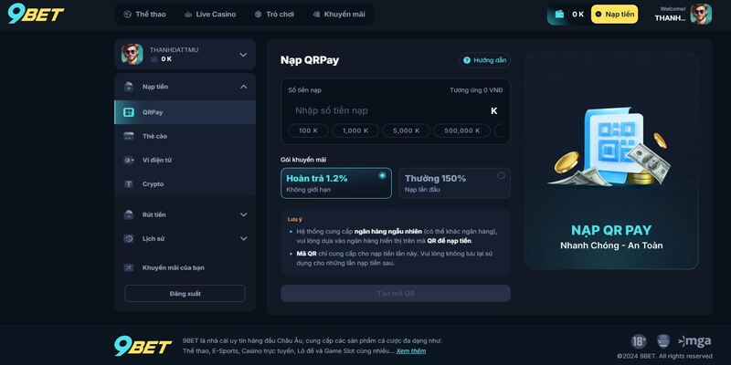 Nạp Tiền 9bet
