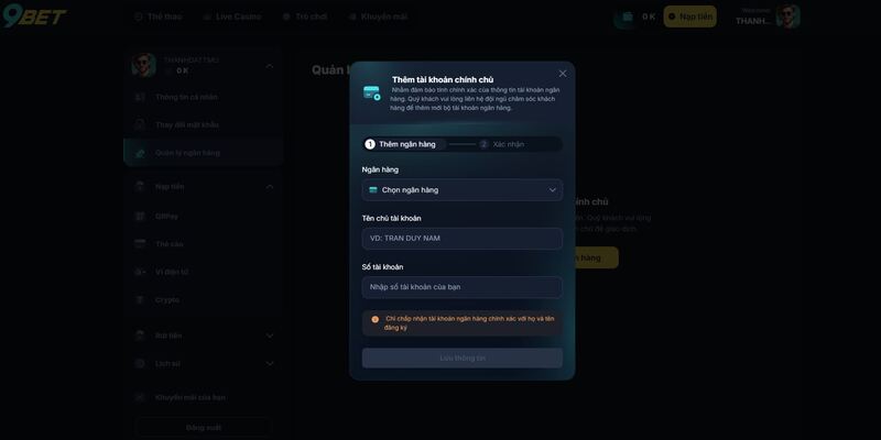 Rút Tiền 9Bet